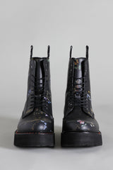 SINGLE STACK BOOT - BLACK FLORAL | R13 sale