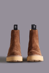SINGLE STACK CHELSEA BOOT - BROWN SUEDE | R13 discount