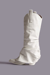 MID COWBOY BOOTS WITH SLEEVE - WHITE LEATHER | R13 ONLINE