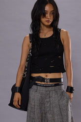 DISTRESSED TANK - BLACK | R13 US