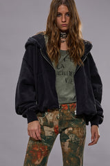 BALLOON ZIP-UP HOODIE - BLACK | R13 for sale