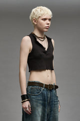 HENLEY TANK - WASHED BLACK | R13 discount