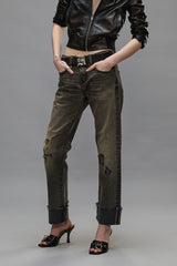 CUFFED ROMEO JEANS - HAYNE SELVEDGE BLACK | R13 sale