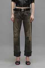 CUFFED ROMEO JEANS - HAYNE SELVEDGE BLACK | R13 sale