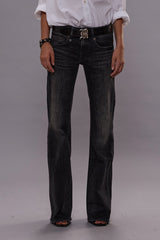 BOY FLARE JEANS - KENNET BLACK STRETCH | R13 ONLINE