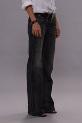 BOY FLARE JEANS - KENNET BLACK STRETCH | R13 ONLINE