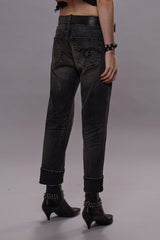 BOY STRAIGHT JEANS - KENNET BLACK STRETCH -R13 | R13 US