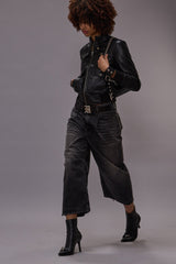 CROP WIDE LEG JEAN - WILSON BLACK | R13 sale