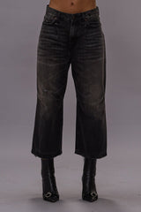 CROP WIDE LEG JEAN - WILSON BLACK | R13 sale