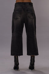 CROP WIDE LEG JEAN - WILSON BLACK | R13 sale