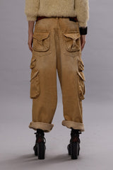 CROPPED MULTI POCKET CARGO - FADED WHEAT | R13 outlet