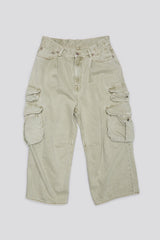 CROPPED MULTI POCKET CARGO - OLIVE GREEN GARMENT DYE | R13 ONLINE