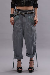 CROPPED CARGO PANT - FADED STEEL BLUE CANVAS | R13 discount