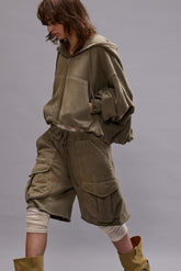 BALLOON ZIP-UP HOODIE - FADED OLIVE | R13 discount
