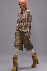 MULTIPOCKET RELAXED SWEATSHORTS - FADED OLIVE | R13 for sale