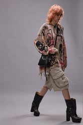 MULTIPOCKET RELAXED SWEATSHORTS - LIGHT STONE | R13 for sale