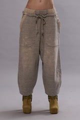 DECONSTRUCTED CROPPED SWEATPANT - HEATHER GREY | R13 discount