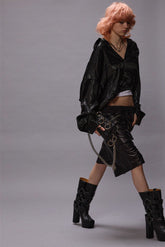 CROSSOVER BUBBLE SHIRT - BLACK | R13 sale