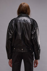 ZIP COLLAR MOTORCYCLE JACKET - BLACK | R13 discount