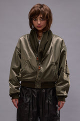ZIP COLLAR FLIGHT JACKET - OLIVE | R13 near me