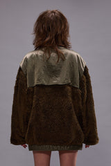 COCOON LINER JACKET - OLIVE/KHAKI | R13 outlet