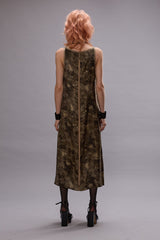 TAPED TANK DRESS - OLIVE FLORAL | R13 outlet