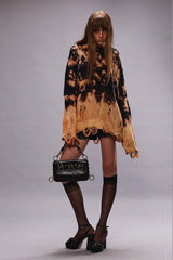 BLEACHED OVERSIZED SWEATER - BLEACHED BLACK | R13 ONLINE