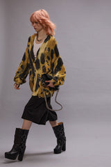 PRINTED OVERSIZED CARDIGAN - LEOPARD | R13 outlet