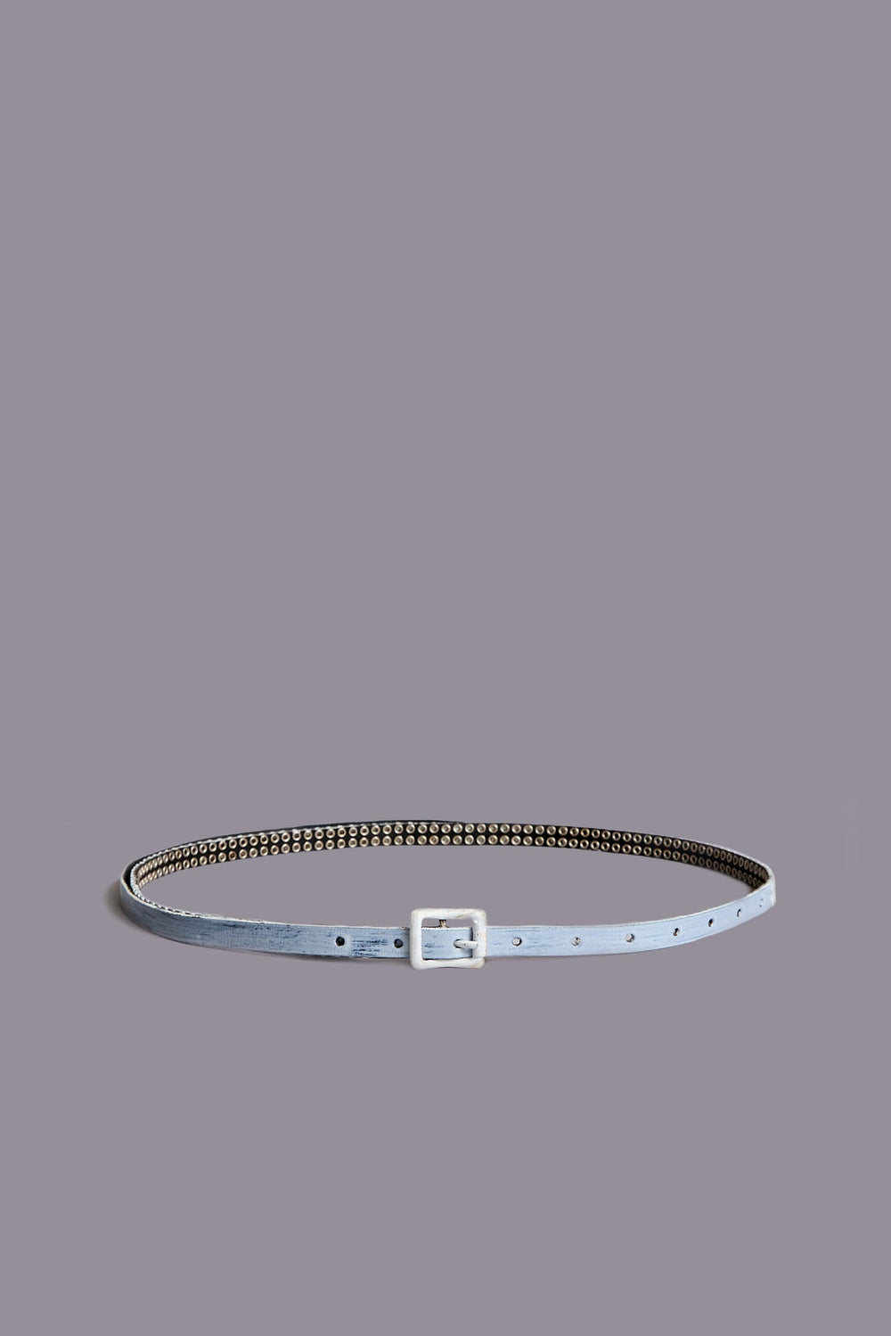 STUDDED SKINNY BELT - PAINTED WHITE | R13 discount