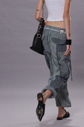 CROPPED CARGO - MULTI STRIPE RAILROAD | R13 discount