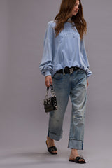 CUFFED X-BOYFRIEND JEAN - ELROY SELVEDGE BLUE | R13 near me