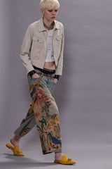 ARTICULATED KNEE CROPPED JEAN - APPLIQUE DENIM | R13 outlet