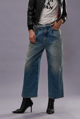 CROP WIDE LEG JEAN - VEILED BLUE | R13 US