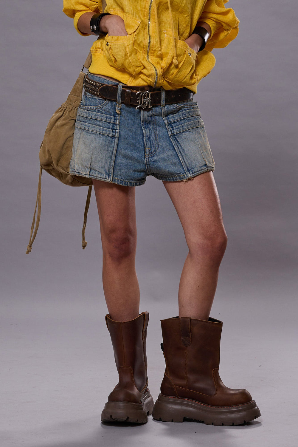 D'ARCY MULTI POCKET SHORT - VEILED BLUE | R13 ONLINE