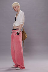 DOUBLE LOOP VENTI JEAN - CORAL LINEN CHAMBRAY | R13 for sale