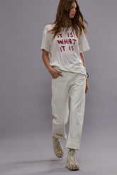CUFFED X-BOYFRIEND JEAN - BENNETT WHITE SELVEDGE | R13 discount