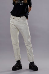 CUFFED CROSSOVER JEAN - BENNETT WHITE SELVEDGE | R13 discount