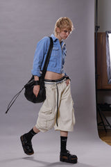 CROPPED RIDER JACKET - SKY BLUE DUCK CANVAS | R13 sale