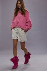 BALLOON ZIP-UP HOODIE - PINK | R13 sale