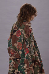 DROP NECK SHIRT - PRINTED CAMO W/ ROSE APPLIQUE | R13 US