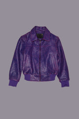 BERLIN LEATHER JACKET - PURPLE / PINK | R13 for sale