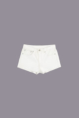 5-POCKET LEATHER SHORT - CRACKLE WHITE | R13 US