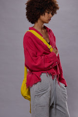 DROP NECK CROPPED SHIRT - OVERDYED FUCHSIA PLAID | R13 ONLINE