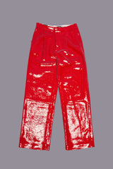 WIDE LEG TROUSER - RED SEQUIN | R13 sale