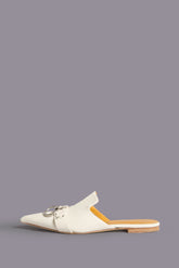 POINTED TOE SLIDE W/RING - LIGHT STONE | R13 sale