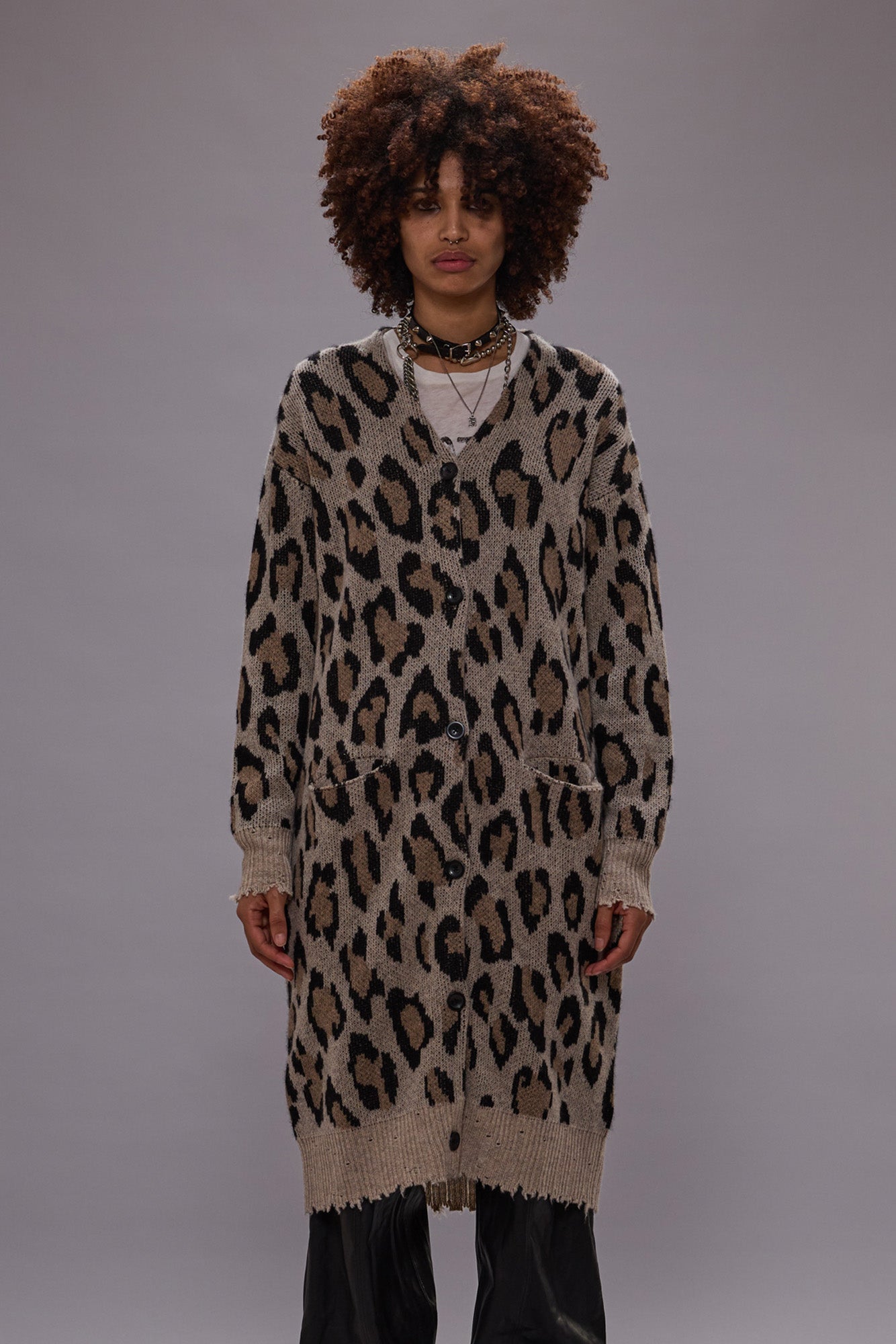 LEOPARD PRINT CASHMERE CARDIGAN | R13 near me