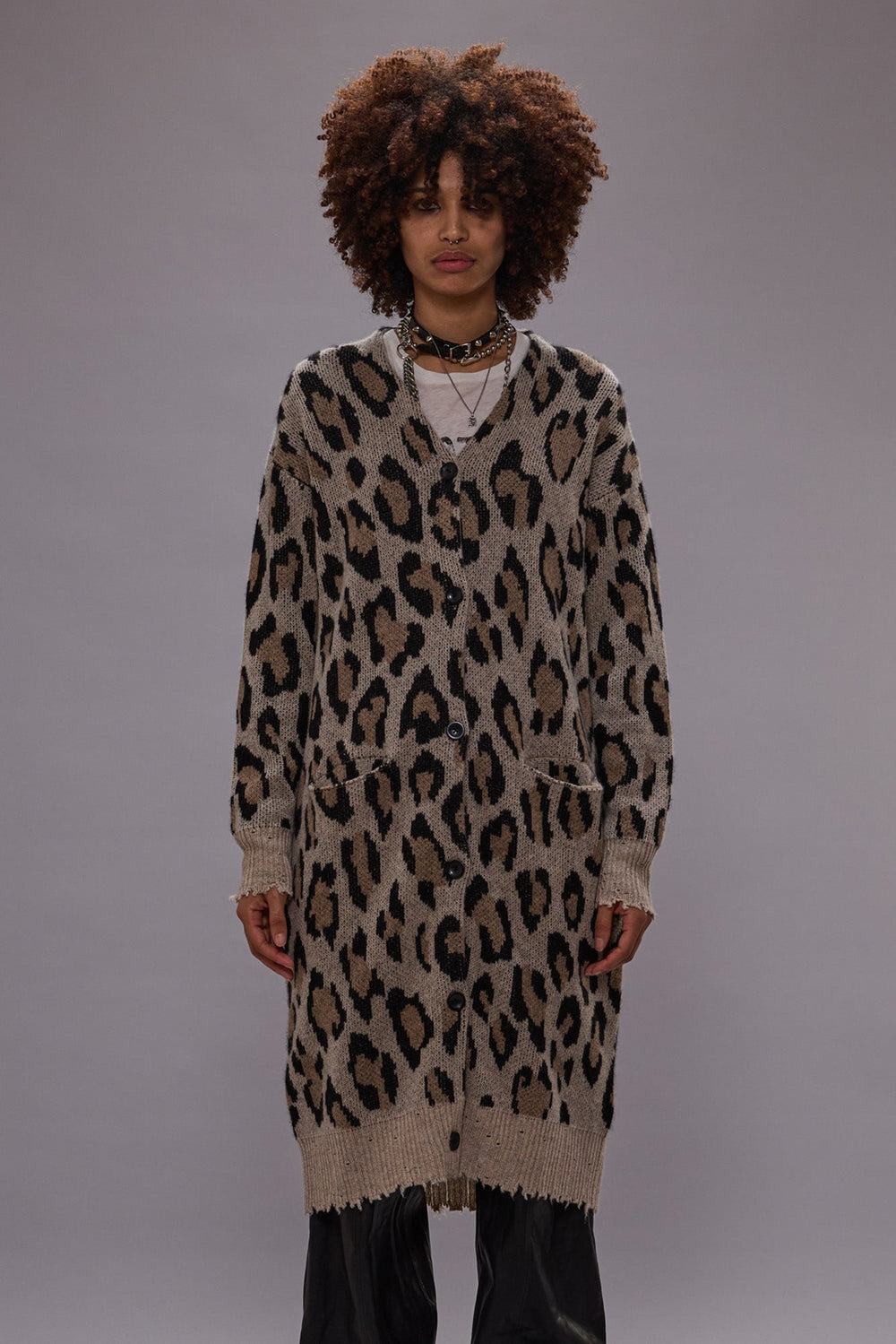 LEOPARD PRINT CASHMERE CARDIGAN | R13 near me