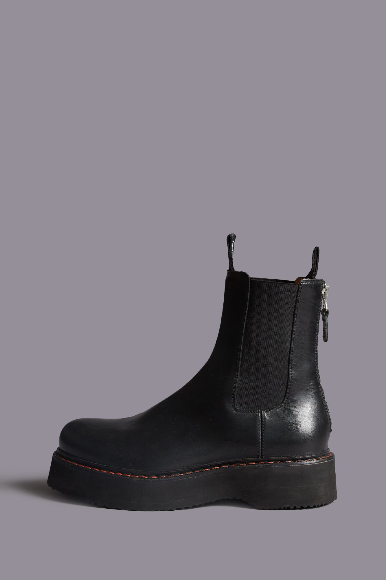SINGLE STACK CHELSEA BOOT - BLACK | R13 sale