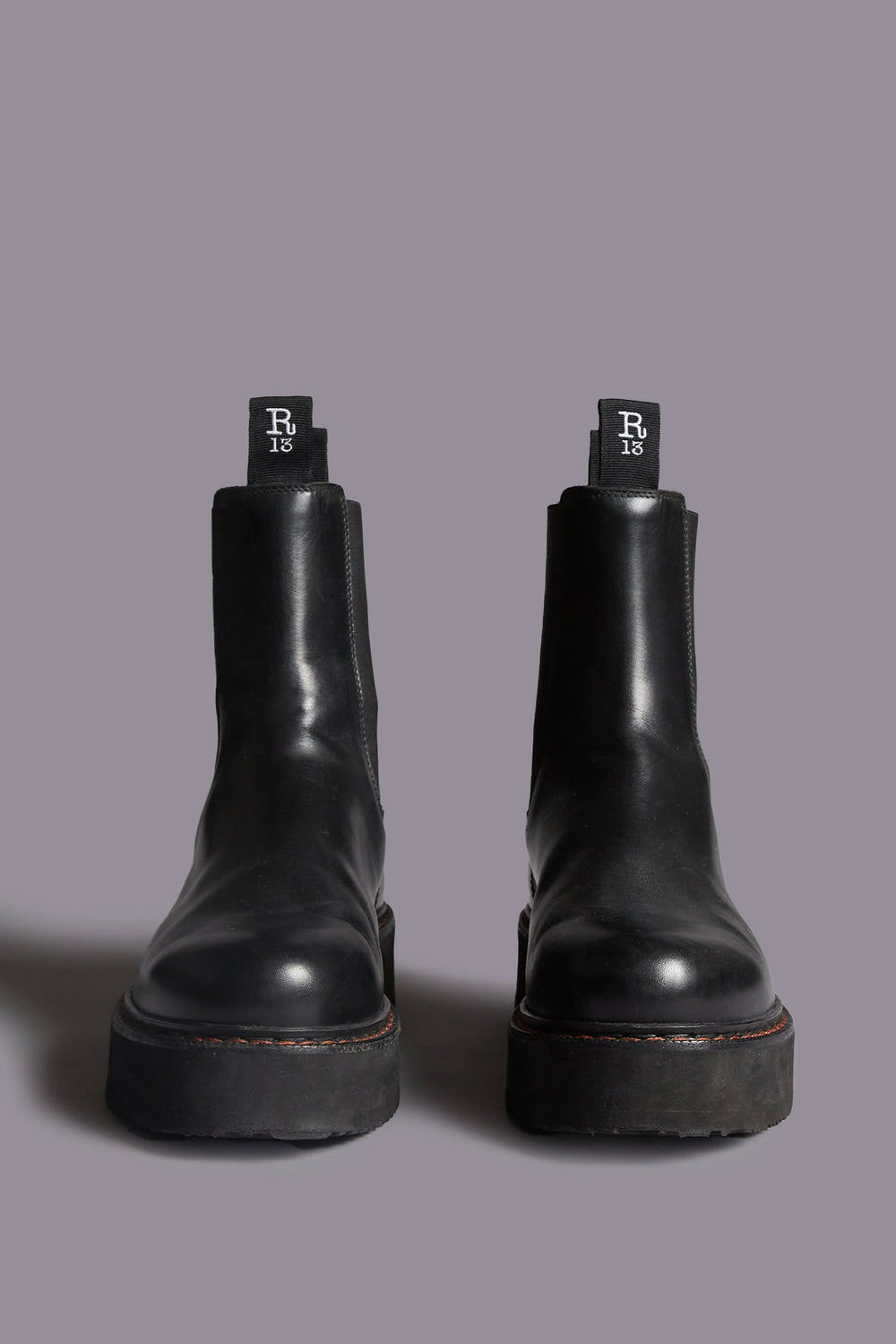 SINGLE STACK CHELSEA BOOT - BLACK | R13 sale