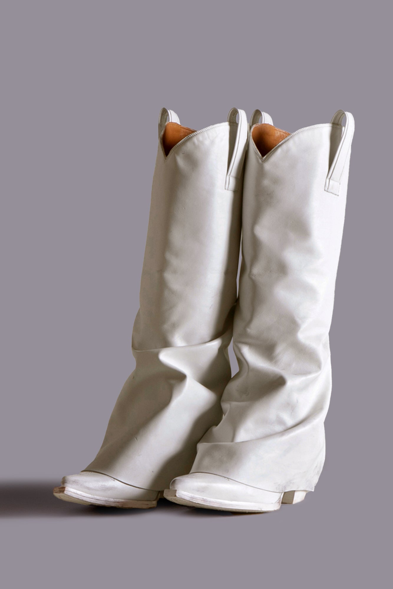 MID COWBOY BOOTS WITH SLEEVE - WHITE LEATHER | R13 ONLINE
